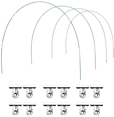 Xasbseulk Gartentunnel-Reifen – verstellbarer Gewächshausreifen für Hochbeete, gebogener Rahmen, flexible Heringe, Schutz für Vögel, Hagel, Gemüse, , Huhn, Gras, Gärtner