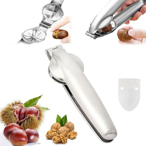 Coffee Life Plus Castagno Clip,Taglia Castagne,Castagne Schiaccianoci in Acciaio Inox,Multifunzione Taglio della Castagna,Incidi Schiaccia Castagne,Castagne Utensili Cucina