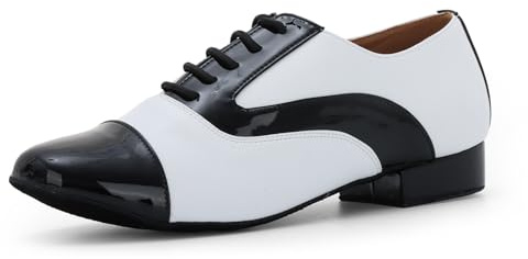 Syrads Scarpe da Ballo Sintetiche Latino Uomo per Salsa Tango Jazz Tango Scarpe Ballo,Nero 42 EU