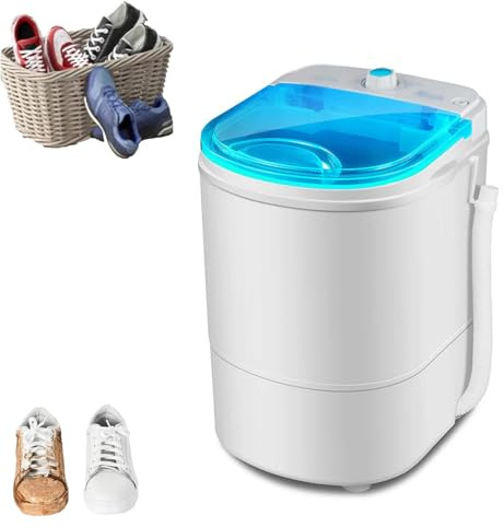 ERICAT Lavatrice Portatile per Scarpe, Rondella Automatica per Scarpe con Porta di Iniezione dell'Acqua E Funzione di Temporizzazione, Cestello di Scarico Rimovibile, per L'uso in Dormitorio