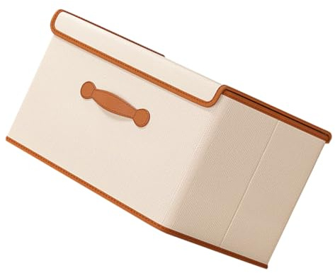 AKOOSY Contenitore Pieghevole in con Scatola Organizer per Vestiti Coperte e Giocattoli Contenitore per Armadio e Casa Beige Extra Large