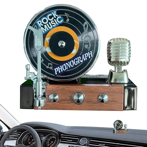 Yaztauho Record Player Car Air Freshener - Retro Air Freshener Clip Vent Outlet | Solar Powered Aromatherapy Scent Creative Retro Decoration for Adult Interior Automotive