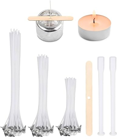 FUGLUS Mèche Bougie,90 pcs Mèches de Bougie Naturelles,Mèche de Bougie Coton,Mèche pour Bougie,Meche Bougie Naturelle Coton pour la Fabrication de Bougies DIY Guide de Fabrication de Bougie parfumée