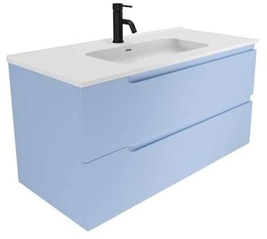 Parama Mobile Bagno Sospeso 90 cm 2 Cassetti Carta da Zucchero Con Lavabo Mod. Ardenne
