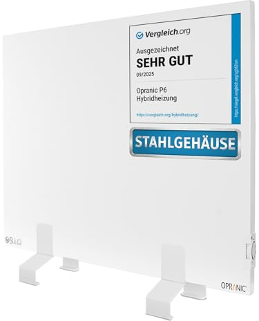 OPRANIC Infrarotheizung Hybrid mit Thermostat | 5 Jahre Garantie | Infrarot Wandheizung, Elektro Heizkörper, Elektroheizung Wandmontage, Infrarotheizung Standgerät (Standgerät 550 Watt)