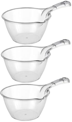 SOIMISS 3 pezzi Mestolo in Plastica Resistente Manico lungo Grande Capacità Leggero e Facile da Pulire Mestolo Versatile per Acqua Bagno e Cucina
