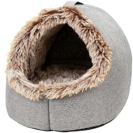 Cueva Cama para Gatos - Suave Cálido con Asa Calmante - Cama Cueva para Gatos Casa Cálida,para Cachorros Mascotas Pequeñas Medianas Interior Dormitorio Balcón Invierno