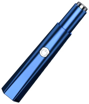 HAMPPLIES Rasoio Elettrico Nasale Doppia Faccia per Peli Naso e Sopracciglia Meccanismo di Taglio Rotante in Pvc Colore Blu la Pulizia Quotidiana