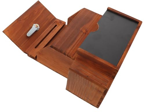 HOODANCOS Cassetta per Suggerimenti in Legno Vintage con Contenitore Compatto per Offerte e Fondi da Parete o da Tavolo Urna per Schede Elettorali e Feedback in Ufficio e Comunità