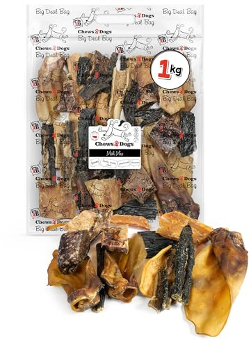Hundeleckerli aus Rinderkopfhaut und Rinderohren für Hunde 1 kg, Ch4D | Getreidefrei & glutenfrei, luftgetrocknet, Reich an Eisen & Vitaminen B, Kauspaß, unterstützt Verdauung & gesunden Fellglanz