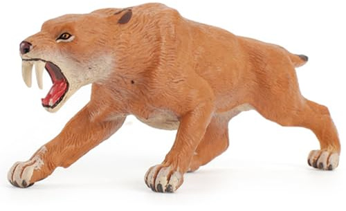 Peosaard Giocattolo Tigre, Statuetta Tigre, Giocattolo Realistico con Denti a sciabola per Bambini, Figura preistorica, apprendimento educativo, Figure di Animali della Foresta pluviale