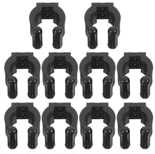 SHERCHPRY 10 Clips de Canne à Pêche et Queue de Billard Noir en Abs, Support Mural Facile à Installer, Rack de Rangement Moderne pour Magasin ou Usage Domestique