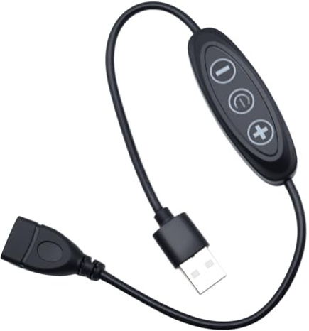 LBTODH 1 variateur de lumière USB noir 10 vitesses femelle vers mâle (0,35 m)