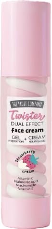The Fruiit Company Crema Facial Twister Dual Effect, Hidratante Multivitamínica con Vitamina C, Ácido Hialurónico y Vitamina E, Cosmética Vegana Natural, 50g,hidratante (Fresa y nata)
