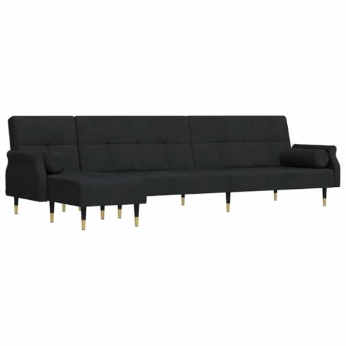 KPOUTRFG Schlafsofa L-Form ausziehbar Samt mit Chaiselongue für Gäste als multifunktionales Sitz- und Liegemöbel
