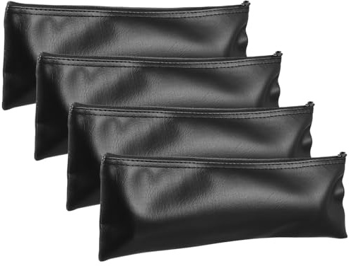 WHAMVOX Bolsa de Almacenamiento para Micrófono Cremallera de Cuero PU Resistente, 4 Piezas, Estuche Portátil para Micrófonos, Adecuado para Viajes y Gimnasio