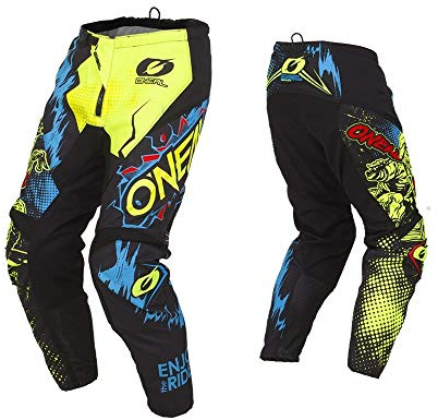 O'NEAL | Pantaloni Motocross | MX | libertà di Movimento, Completamente Foderati, Imbottitura in Gomma per Una Maggiore Protezione | Pantaloni Element Villain | Adulto | Giallo Neon | Taglia 34