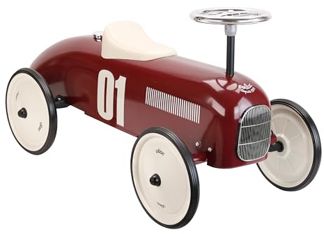 Vilac - Macchina a spinta per bambini, stile vintage, in metallo, colore: bordeaux