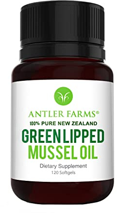 Antler Farms - 100% Pure New Zealand Green Lipped Mussel Oil, Equiv. to 12,500mg, 120 Softgels - Powerful 125:1 Extract, 2 Month Supply