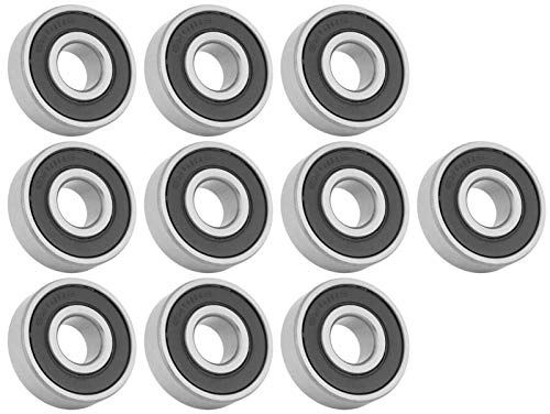 10 Stück Kugellager, 6201 RS 12mm Innendurchmesser 32mm Außendurchmesser Rillenkugellager Gummisiegelager Lager Stahl-Rillenkugellager für Verschiedene Maschinentypen