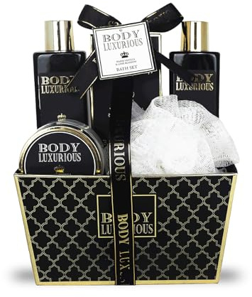Gift Box for her | Vanilla & Linden Bath Products | Christmas Gift Women | Beauty Gift | Original Gift for Women | Birthday Gifts for Mum | Body Care and Well|being Sets | Shower Set | LUXE PARTY