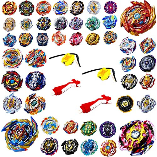 elrozo Bursttop 6er Set Zufall + 2X Launcher + 2X Grip Kreisel für Burst Evolution Rise Surge GT Arena