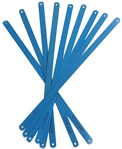 Carbon Steel Junior Hacksaw Blade, 10PCS 24TPI 300mm Carbon Steel Hacksaw Blade, Replacement Blades, Sabre Saw Combo Wood & Metal Cutting fits Made with HSS