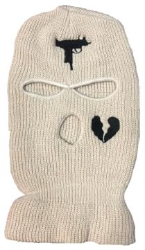 YJZQ Gestrickt Sturmhaube Balaclava Mütze 3-Loch Volle Gesichtsabdeckung Skimaske Atmungsaktiv Winddicht Motorradmaske für Outdoor Gesichtsmaske für Herren und Damen-Einheitsgröße