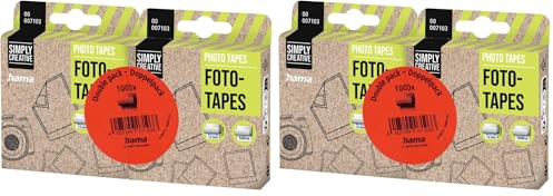 Hama Fototapes 1.000 Stück (2 x 500 Fotokleber, doppelseitig selbstklebende Klebepads, Klebepunkte geeignet für Fotoalbum und Scrapbook, eckig, in Spenderbox) weiß (Packung mit 2)