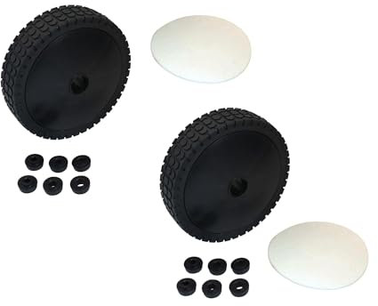 2x SECURA Rasenmäher Rad Universal Räder Ersatzrad (200mm Ø)