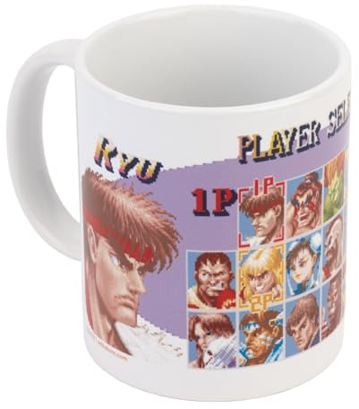 Grupo Erik Tasse Kaffeetasse Street Fighter Player Select Kaffeebecher - Teetasse Fassungsvermögen 350ml