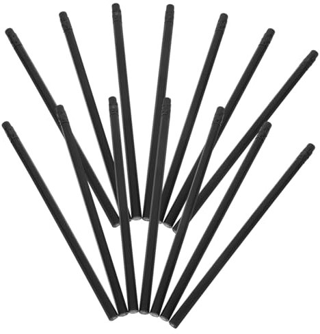 EXCEART Holzbleistifte mit Radiergummi 24 Stück Schwarz Hb Ergonomisch Leicht Spitzbar für Kinder Schüler Künstler Zeichnen und Schreiben