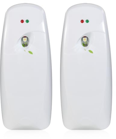 2PCS Automatic Air Freshener Spray Dispenser - Commercial and Home Use - Multiple Time Scent/Mist Release Settings for Room/Restroom Sprayer,Air Freshener not Included,White