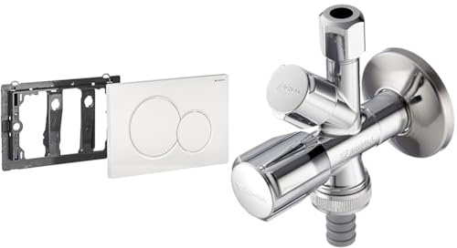 Geberit 115770115 Betätigungsplatte Sigma01, Kunststoff für 2-Mengen-Spülung 1 Stück & SCHELL 035450699 Kombi-Eckventil COMFORT 1/2, ohne Belüfter