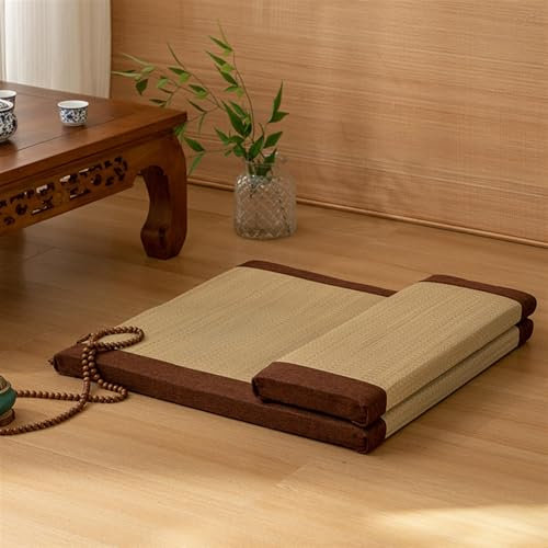 FZSERUN Meditationskissen-Matten-Set Yoga-Nackenkissen Zum Sitzen Auf Dem Boden Traditionelles Tibetisches Zabuton Meditations-Tatami,Grün,65X65CM