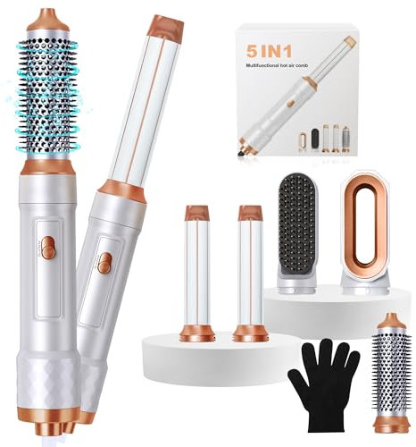 Magic Styler 5 in 1 Hair Styler, 1000W Air Styler, Detachable Hair Styler Tools for Drying Curling Straightening, Magic Hair Styler Hot Air Styler for All Hair Type/Length