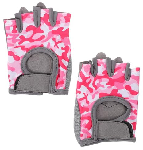 TOKIDNY Kinder Fahrradhandschuhe Halbtransparent Nylon Warm Gefüttert rutschfest Pink l Sport Outdoor Handschuhe