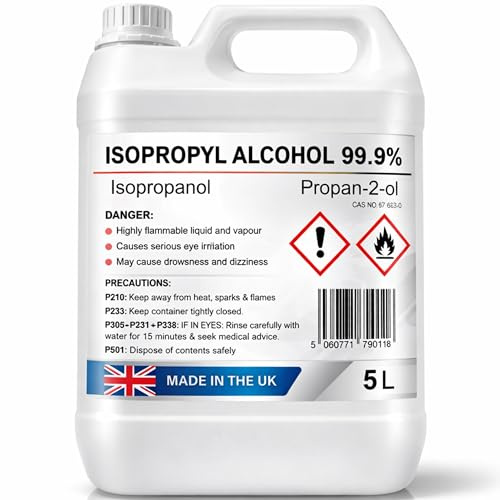 Sanitirex Protect 99.9% Isopropyl Alcohol (IPA) Rubbing Alcohol Cleaner & Degreaser, Electronics PCB Flux Remover, Screen & Glass Cleaner, 3D Resin Wash, Sticker Adhesive Remover, Made in UK