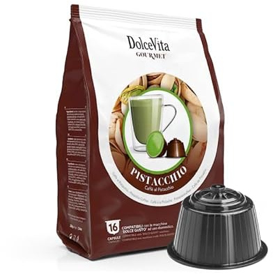 64 Capsule PISTACCHIO marchio DOLCE VITA compatibile per DOLCE GUSTO - senza glutine - senza lattosio *