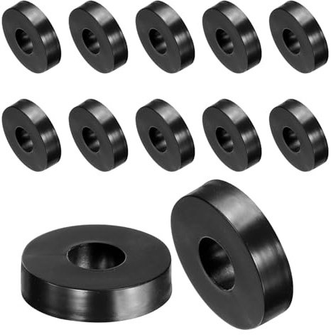 QUARKZMAN 12pcs Rondelles en Caoutchouc Anti-Vibration Épaises, Entretoise Plate Amortisseur pour Connexions Électriques Réparations Automobiles Appareils, 27mm OD x 10mm ID x 6mm Hauteur