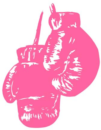 Mural and Wall Vinyl Decal Boxing Gloves Boxer Sports 51x65.1cm Easy Installation L-Pink