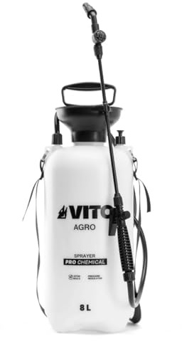 VITO - Pulvérisateur de Jardin 8L Produits Corrosifs, Alcalins Régulateur de Pression 4 Buses