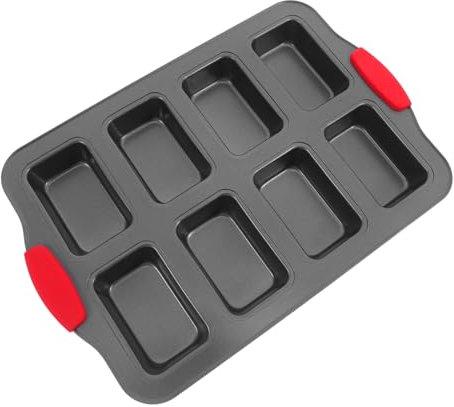 JECOMPRIS Teglia Rettangolare Antiaderente Acciaio Inossidabile per Torte e Muffin con Manici Resistenti Al Calore per Pane Cupcake e Dessert Facile da