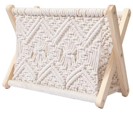 Soporte Para Revistas Muebles de oficina, estante de almacenamiento de revistas tejido con cuerda de algodón, estante de escritorio creativo for libros y periódicos, estantes for revistas de almacenam