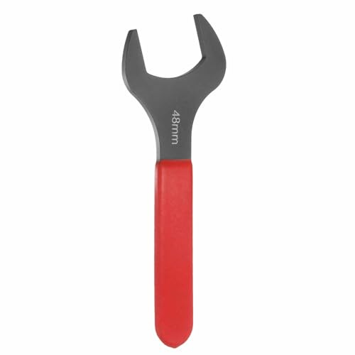 HARFINGTON Single Open End Wrench 48mm Metric 15 Degree Offset Angle U-Shaped Open Ended Spanner Small Flat Head Blackening Wrench with Red Shank for Automotive Repair Furniture Assembly