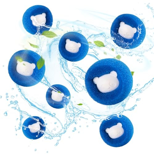 HomeGarden Tierhaarentferner Waschmaschine, 8 Pieces Wiederverwendbar Fusselentferner (Blau)