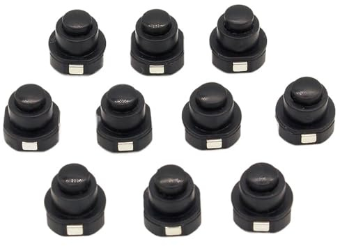 Taschenlampe Teil Runder Druckknopfschalter Schwarz DC 30V 1A 10mm X 10mm (D*H) 20St