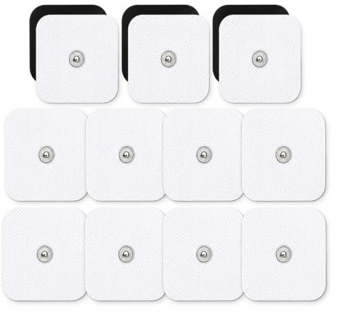 32 Stück Elektroden Pads 5x5 cm, Selbstklebend Elektroden Pads für Tens | Klebeelektroden für Tens Geräte Wiederverwendbar Elektroden Pads mit 3,5mm Druckknopf für Elektrostimulatoren und EMS Geräten
