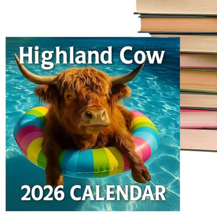 2026 Wandkalender | Schottisches Hochlandrind 2026 Wandkalender Agenda Monatlicher Planer Mit Dickem Papier,für Heimdekor Lehrer Schüler Klassenzimmer Schule Büro Wohnheim Innenraum