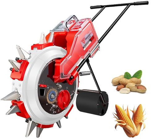 Semoir Manuel à Pousser, semoir en Rangs, semoir à Pousser pour semer maïs Doux, poireaux, Radis, Carottes, Haricots, Pois 6 Nozzles